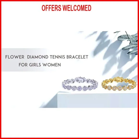 10mm Gold Plated Tennis Bracelet, 6.5 Inch, Cubic Zirconia Iced Out Link - Picture 7 of 7